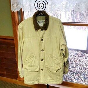 Columbia Original Field Cream Barn Sz. M Full Button Insulated Coat with Pockets